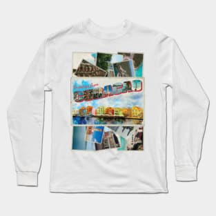 Greetings from Curacao Vintage style retro souvenir Long Sleeve T-Shirt